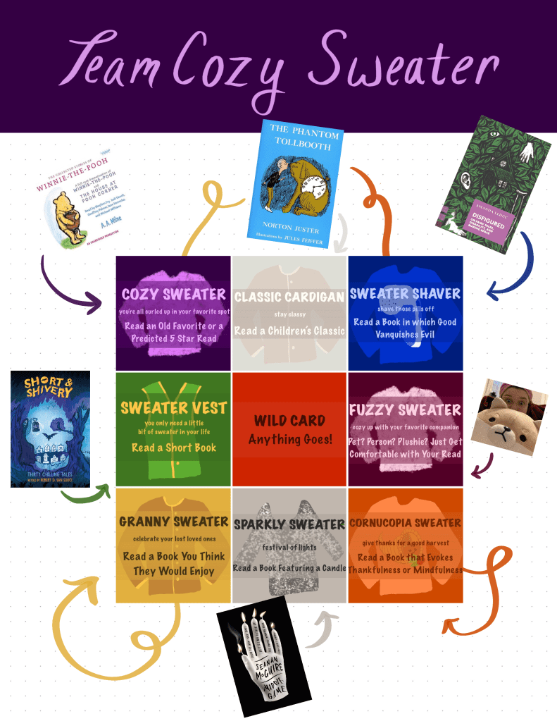 Photo of team cozy sweater TBR choices. These will be explained in the blog post.